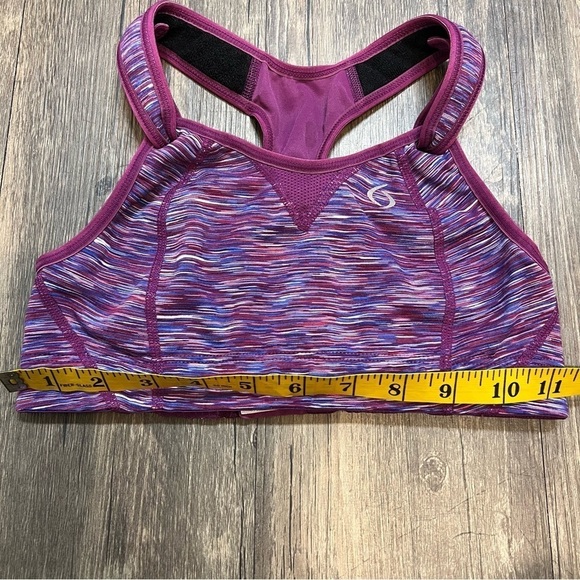Moving Comfort Fiona Purple Rebound Racer Back Bra High Impact Wireless Gym 32B - Picture 9 of 10